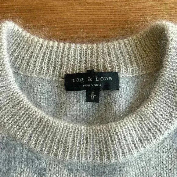 Rag & Bone Leopard-Print Mohair-Blend Crewneck Sweater Size Medium - Picture 4 of 7